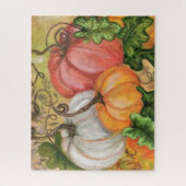 Pompoenen - Waterverf kunst Legpuzzel (Verticaal)