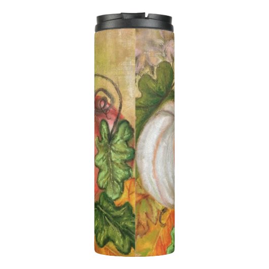 Pompoenen - Waterverf kunst Thermosbeker (Achterkant)
