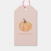 Pompoenen Waterverf pompoen | Oranje en roze Cadeaulabel (Voorkant)