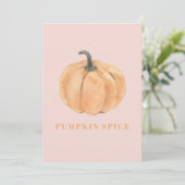 Pompoenen Waterverf pompoen | Oranje en roze Feestdagenkaart (Staand voorkant)