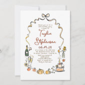 Pompoenen Whimsical Funky Hand getrokken Herfst Ve Kaart (Voorkant)