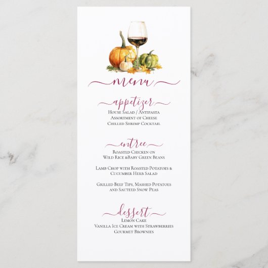 Pompoenen & Wijn Herfst Thanksgiving Celebration M Menu (Voorkant)
