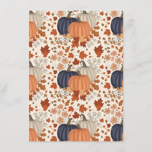 Pompoenen Wildflowers Thanksgiving Dinner Menu (Achterkant)