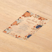 Pompoenen Wildflowers Thanksgiving Dinner Menu Acryl Uitnodigingen (Laagn)