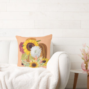 Pompoenen, Zonnebloemen en Mama's Herfstkleuren Kussen