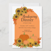 Pompoenen & Zonnebloemen Herfst Foliage Thanksgivi Kaart (Voorkant)