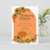 Pompoenen & Zonnebloemen Herfst Foliage Thanksgivi Kaart (Staand voorkant)