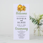 Pompoenen & Zonnebloemen Herfst Paarse bruiloft pr (Staand voorkant)