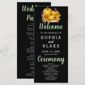 Pompoenen & Zonnebloemen Herfst Zwart Huwelijkspro (Voorkant / Achterkant)