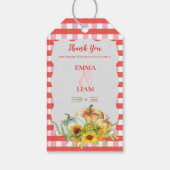Pompoenen Zonnebloemen Rustieke Herfst Bruiloft Da Cadeaulabel (Achterkant)