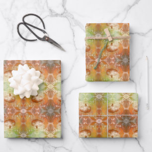 Pompoenen Zonnebloemen verbranden Oranje  textuur Inpakpapier Vel