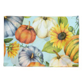 Pompoenen, zonnebloemen, waterverf illustratie kussensloop (Achterkant)