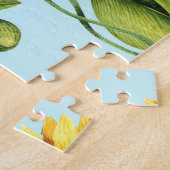 Pompoenen, zonnebloemen, waterverf illustratie legpuzzel (Zijkant)