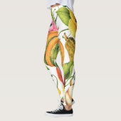 Pompoenen Zonnebloemen: Waterverf Patroon Design Leggings (Links)