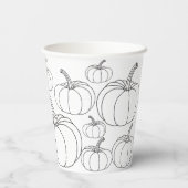 Pompoenen Zwart & Wit Halloween Papieren Bekers (Achterkant)