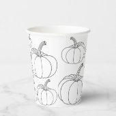 Pompoenen Zwart & Wit Halloween Papieren Bekers (Rechts)
