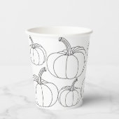 Pompoenen Zwart & Wit Halloween Papieren Bekers (Voorkant)