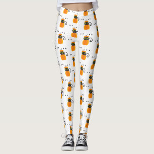Pompoenen, zwarte kat en Eyeballen, Halloween Patt Leggings