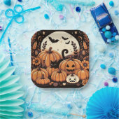 Pompoenen, zwarte katten, vleermuizen en een volle papieren bordje (Feest)