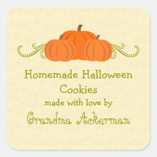Pompoenen zwemmen halloween baklabel Stickers