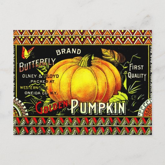  pompoenetiket briefkaart (Voorkant)