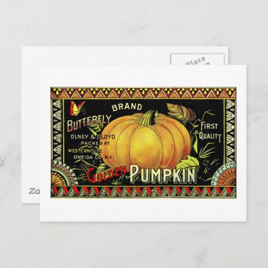 pompoenetiket briefkaart (Voorkant / Achterkant)