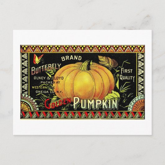 pompoenetiket briefkaart (Voorkant)