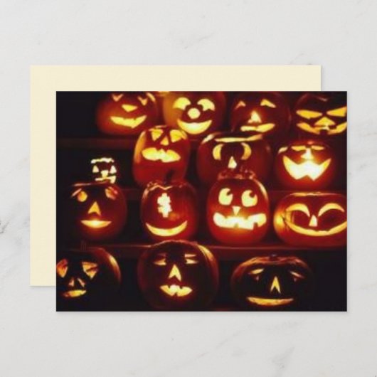 Pompoenexpressies Halloween Briefkaart (Voorkant / Achterkant)