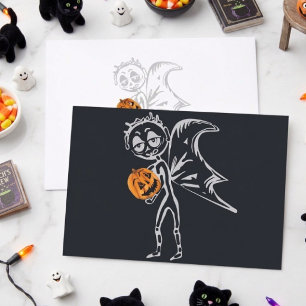 Pompoenfeeën Vermaken Zich Op Halloween Briefkaart