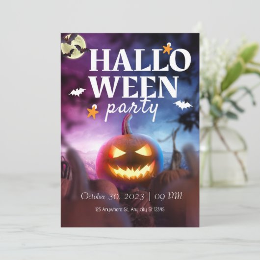 Pompoenfeestje Kaart (Staand voorkant)