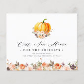 pompoenflorale Thanksgiving bewegende aankondiging (Voorkant)