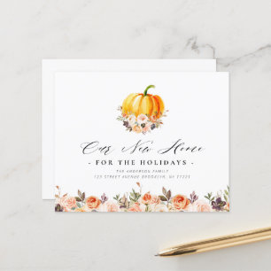 pompoenflorale Thanksgiving bewegende aankondiging