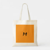 Pompoengeel Herfst Herfst Eenvoudig Monogrammed Tote Bag (Achterkant)