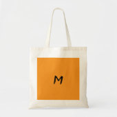 Pompoengeel Herfst Herfst Eenvoudig Monogrammed Tote Bag (Voorkant)