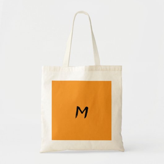 Pompoengeel Herfst Herfst Eenvoudig Monogrammed Tote Bag (Voorkant)