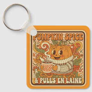 Pompoengekruid & Trui Weer Retro Herfst Sleutelhanger