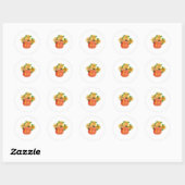 Pompoengele zonnebloemen ronde sticker (Vel)