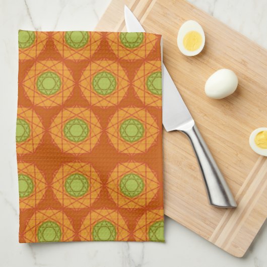 pompoengem 12 - punts ster najaarkeukenhanddoek theedoek (Quarter Fold)