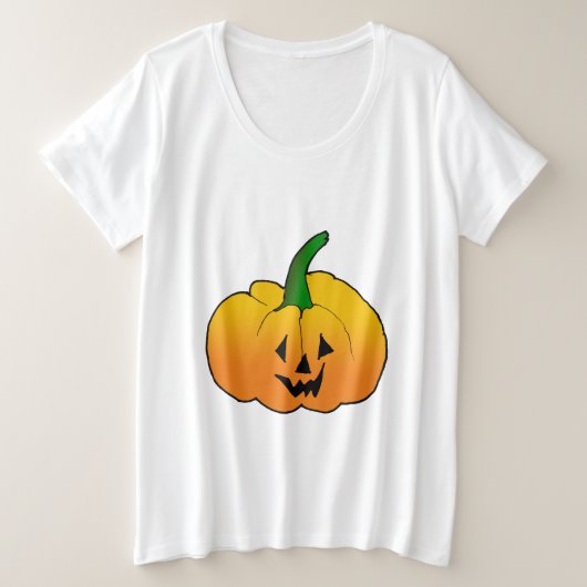 Pompoengesicht  grote maat t-shirt (Design voorkant)