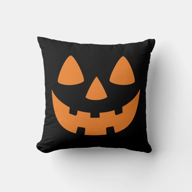 Pompoengesicht, Jack O Lantern Kussen (Voorkant)