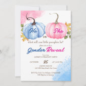 Pompoengeslacht onthullen roze en blauwe sjabloon kaart (Voorkant)