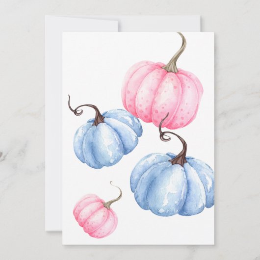 Pompoengeslacht onthullen roze en blauwe sjabloon kaart (Achterkant)