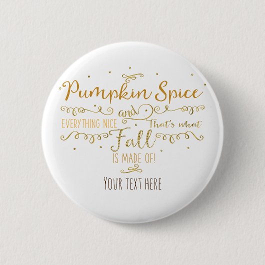Pompoengewürz & Alles Leuk Herfst Ronde Button 5,7 Cm (Voorkant)
