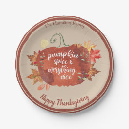 Pompoengewürz & Alles Leuk Thanksgiving Bruin Papieren Bordje