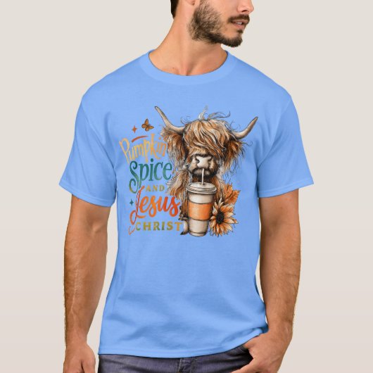 Pompoengewürz en Jezus Christus grappig T-shirt (Voorkant)