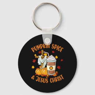 Pompoengewürz en Jezus Christus Grappige koffielie Sleutelhanger