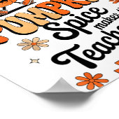 Pompoengewürz Maakt Leraar Aardig Herfst Dankdag Poster (Hoek)