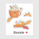 Pompoengewuurde Food Art Doodle Laptop Stickers (Vel)
