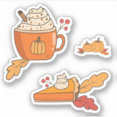 Pompoengewuurde Food Art Doodle Laptop Stickers (Voorkant)