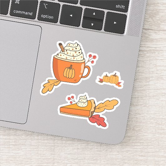 Pompoengewuurde Food Art Doodle Laptop Stickers (Detail)